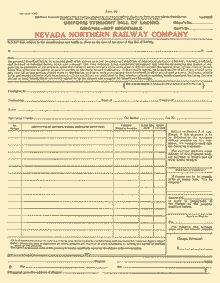 Bill of Lading, front page