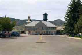 Nevada Northern Railway depot viewed from the middle of 11th Street