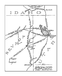 Map of projected railways to Ely, Nevada